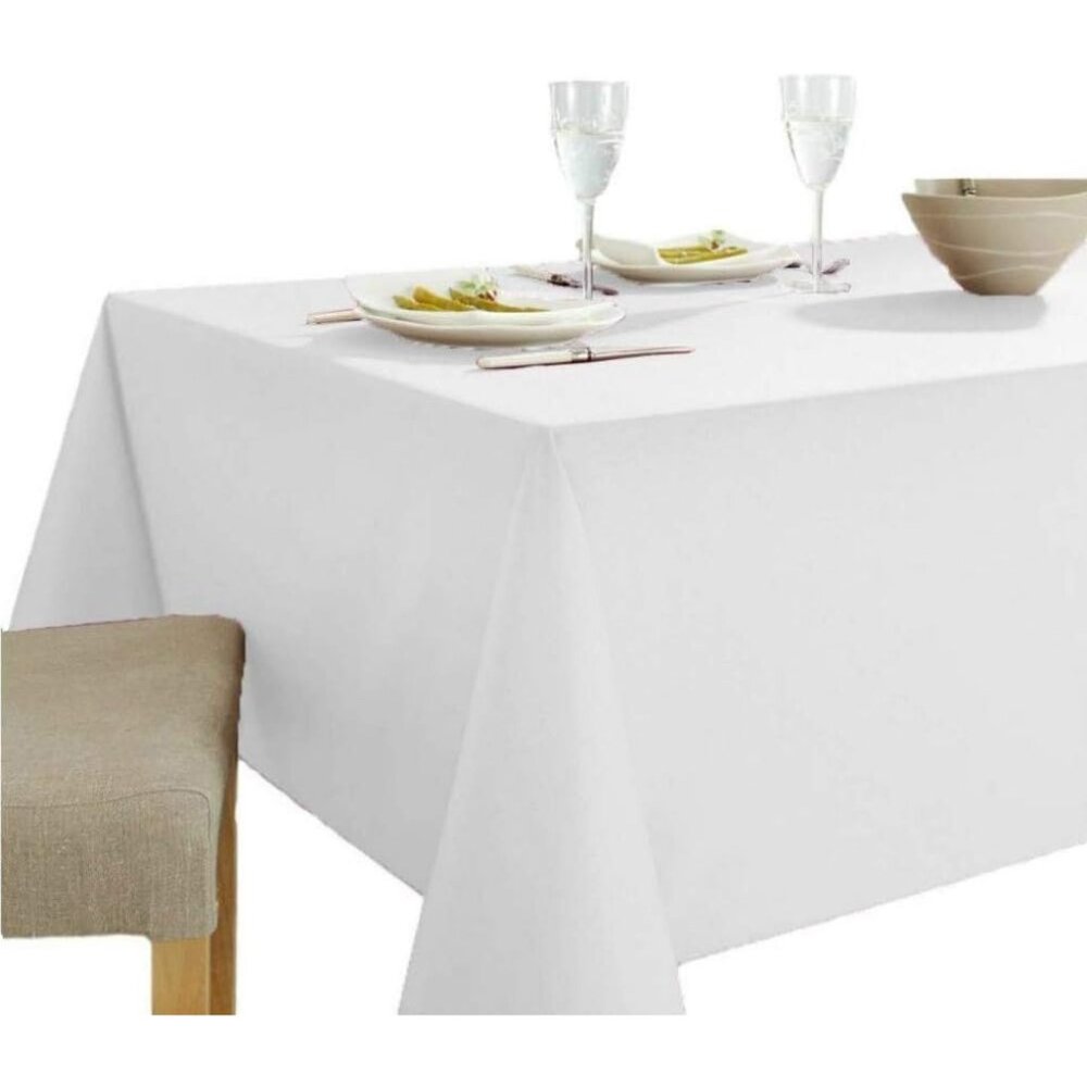 Durable and Elegant Off White Table Cover - Cotton, Machine Washable 55x39